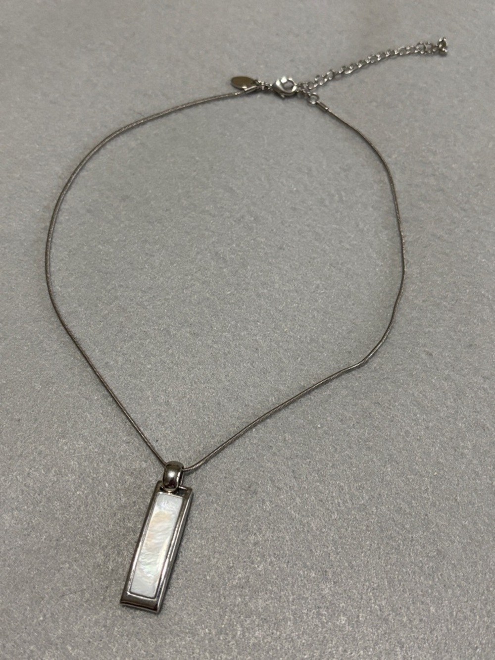 Demure Choker/Necklace with Black and White Reversible Bar Pendant